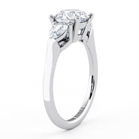 Adele - Round & Pear Diamond Three Stone Ring thumbnail 4