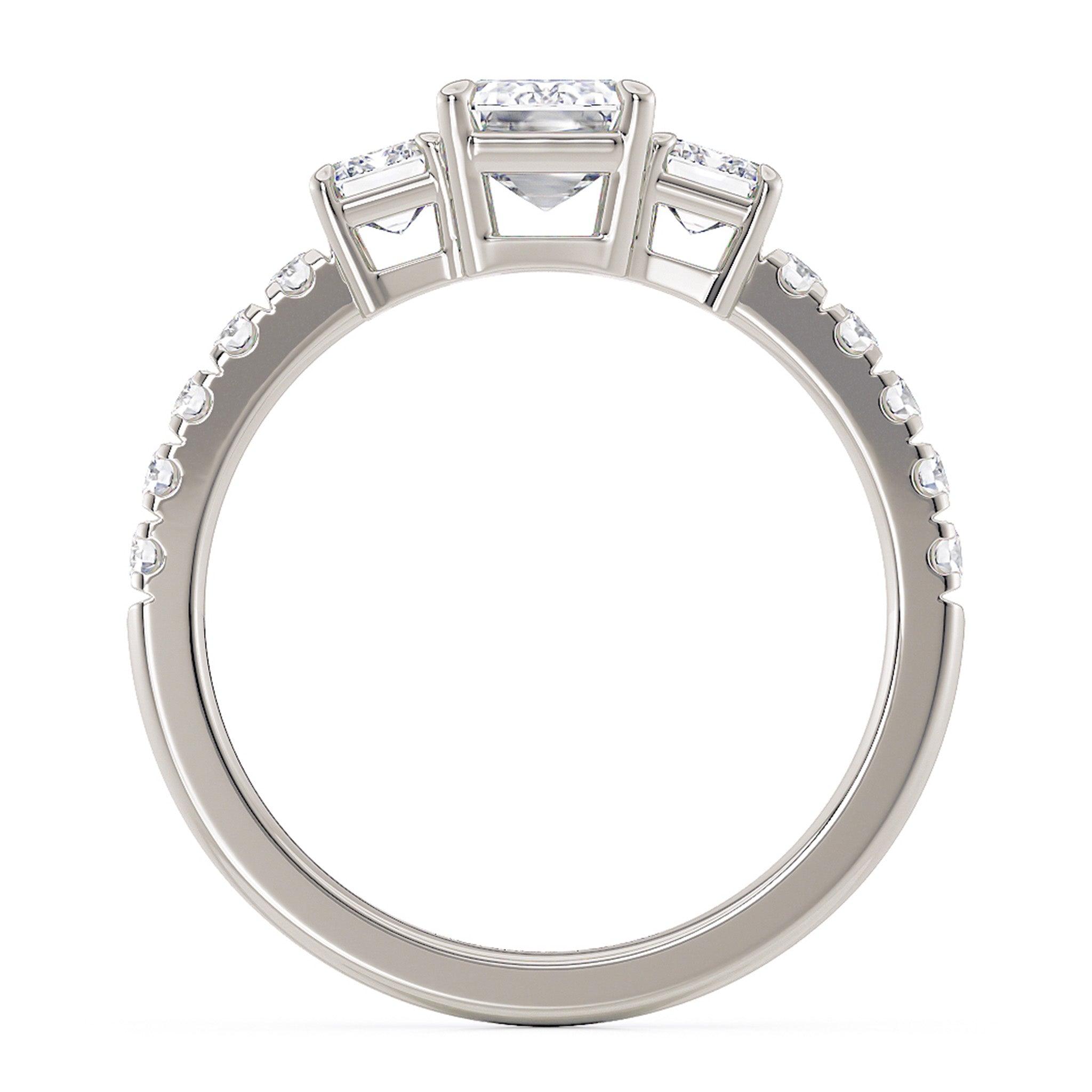 Adele emerald cut diamond ring side view
