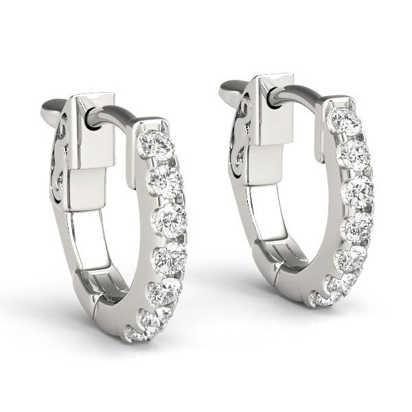 Aimee - Diamond Huggies. Diamond Earrings, White Gold