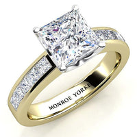 Albany – Yellow and Rose Gold Princess Cut Diamond Engagement Ring thumbnail 2