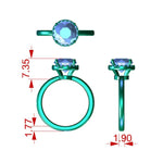 Alexa: diamond halo ring measurements 