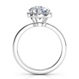 Alexa platinum: side view showing the beautiful halo setting. 