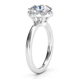 Alexa platinum: side view showing the beautiful halo setting. 