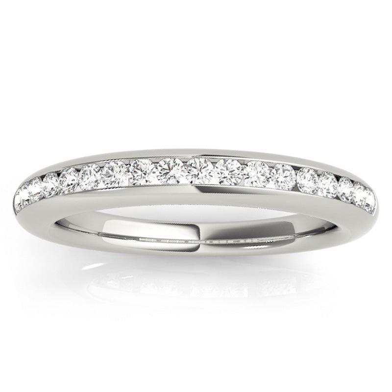 Aly - Channel Set diamond wedding ring. White gold or platinum