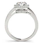 Amelia - White Gold Diamond Halo Ring.  Side View 2