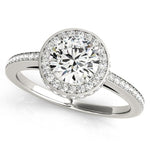 Amelia Platinum - unique double halo diamond engagement ring 