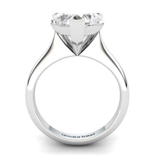 Amorette — Heart Shaped Lab Grown Diamond Solitaire Engagement Ring — hand-finished lab grown engagement ring by Monroe Yorke Diamonds — view 3