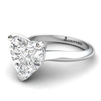 Amorette — Heart Shaped Lab Grown Diamond Solitaire Engagement Ring thumbnail 4