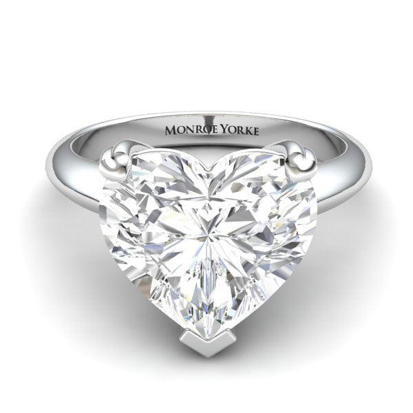 Amorette — Heart Shaped Lab Grown Diamond Solitaire Engagement Ring — hand-finished lab grown engagement ring by Monroe Yorke Diamonds — view 5