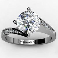 Arbella Round Brilliant Diamond Engagement Ring – 950 Platinum Elegance thumbnail 9