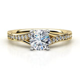 Unique Ariel - gold split band diamond ring