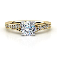 Ariel - Stunning Diamond Set Split Yellow Gold Band thumbnail 1