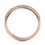 Astrid - pave set diamond wedding band in rose gold.  Side view.  