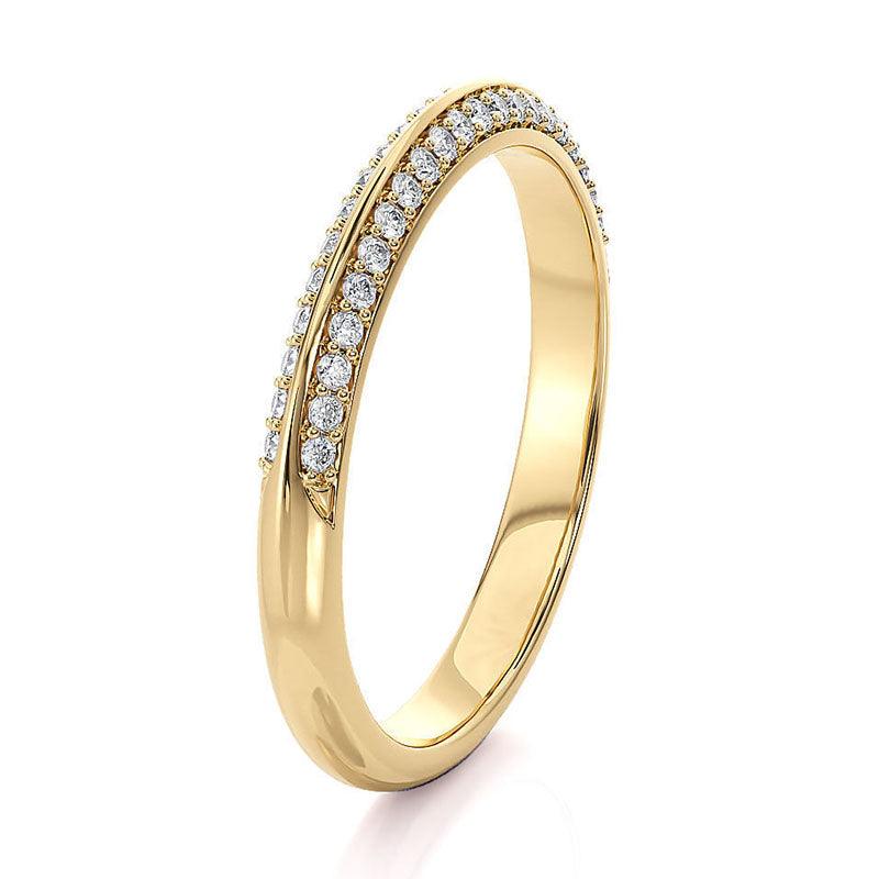Astrid - Pave set diamond wedding band. 18ct yellow gold. 0.21 carats of diamonds.  