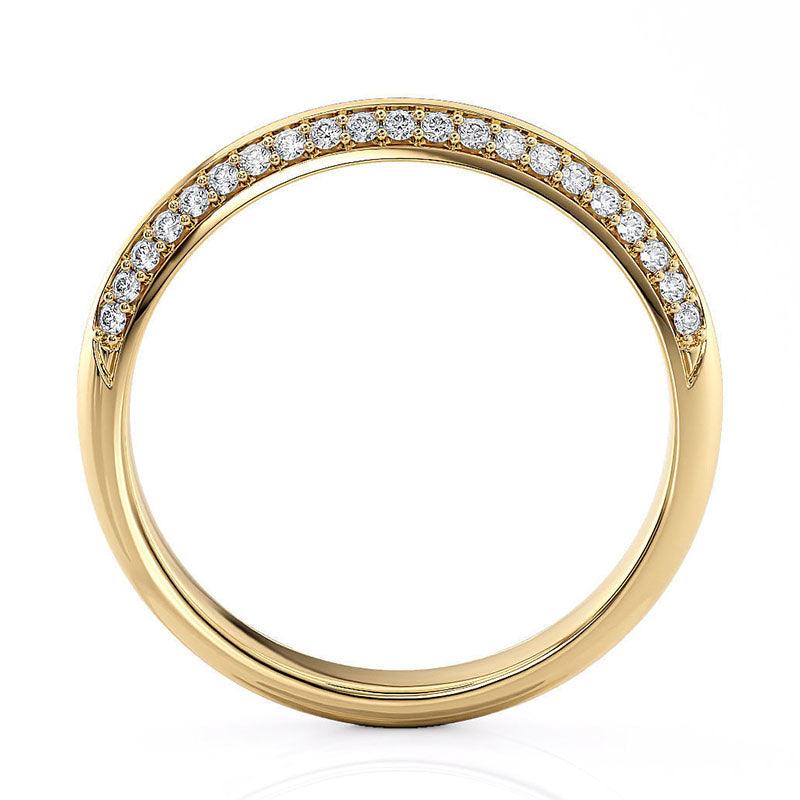 Astrid - Pave set diamond wedding band. 18ct yellow gold. 