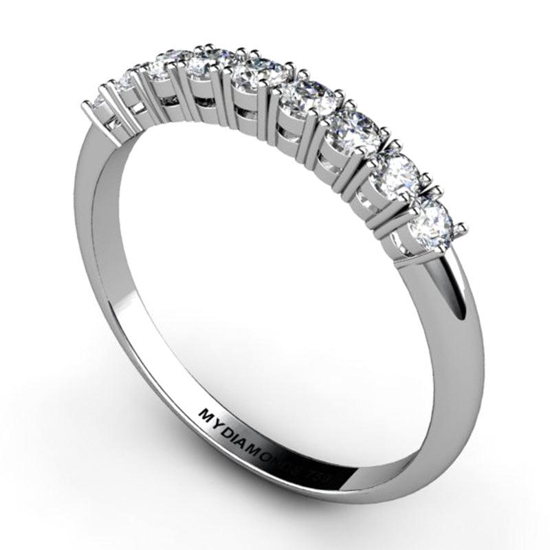 Boston Diamond Wedding Ring and Anniversary Ring. White gold or platinum. Side view