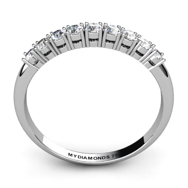 Boston Diamond Wedding Ring and Anniversary Ring. White gold or platinum. Side view 2