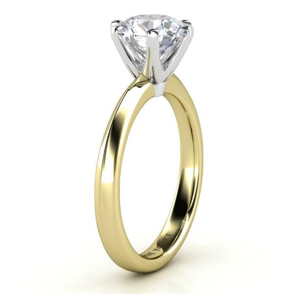 Calais one carat gold ring on sale. Centre setting in white gold and band in gold