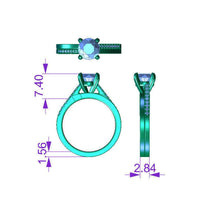 Calida Round Brilliant Diamond Engagement Ring — Platinum thumbnail 5