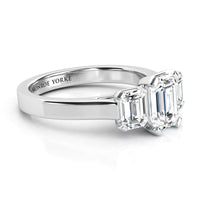 Calista - Emerald Cut Diamond Trilogy Ring thumbnail 3