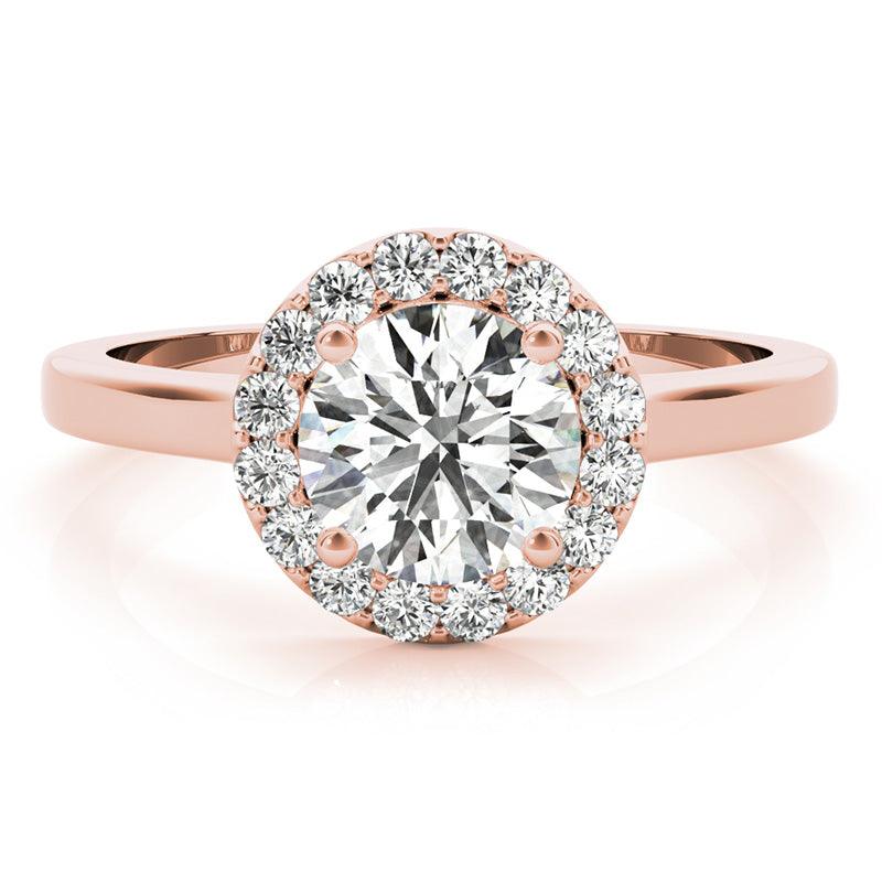 halo diamond engagement ring in rose gold - Callie 