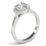 Callie white gold - side view showing halo setting