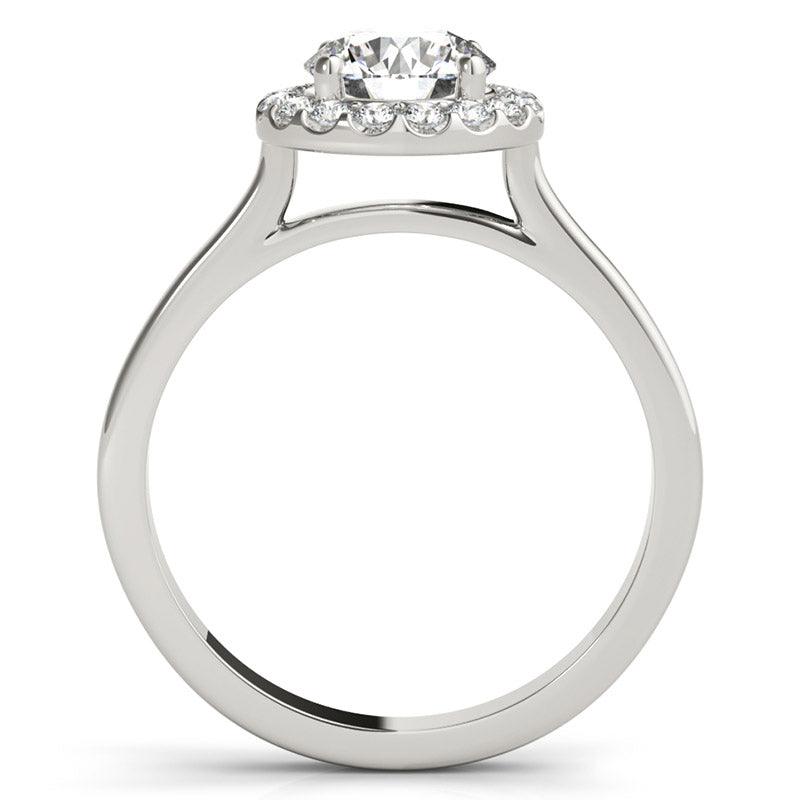 Callie - Halo Diamond Ring. White Gold. Showing the halo setting  — view 5