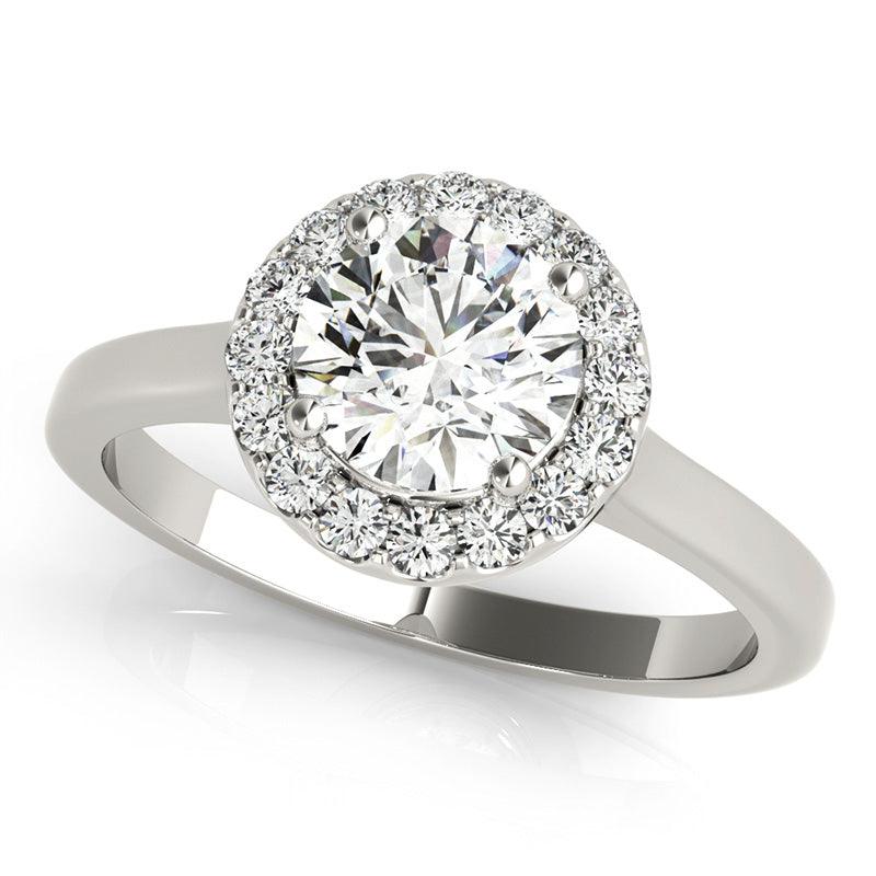 Callie - Halo Diamond Ring. White Gold  — view 3