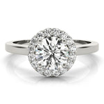 Callie White Gold - Round diamond ring with a halo 