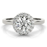 Callie White Gold - Round diamond ring with a halo 