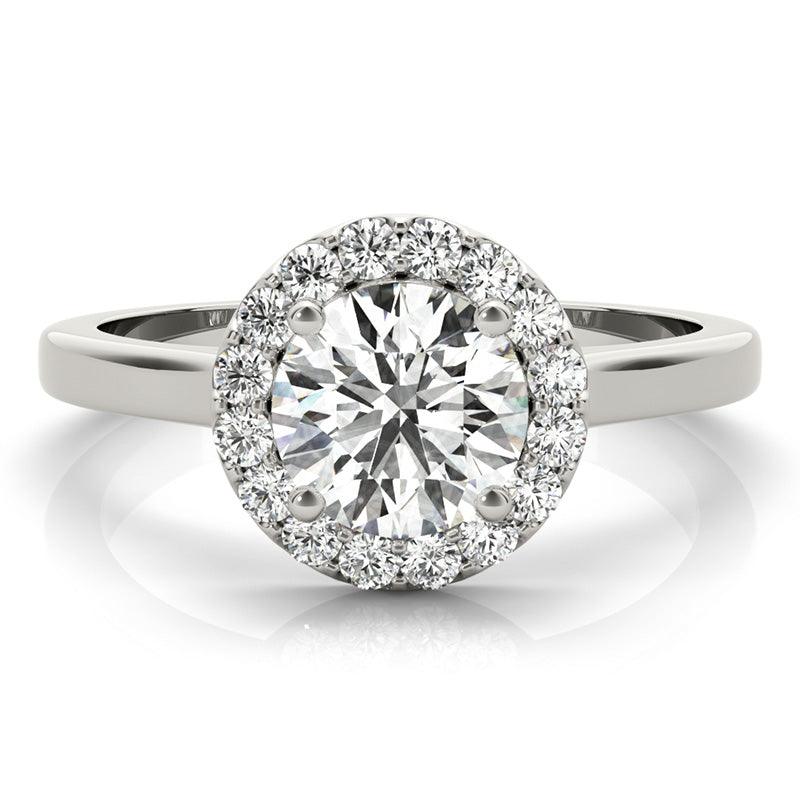Callie White Gold - Round diamond ring with a halo 
