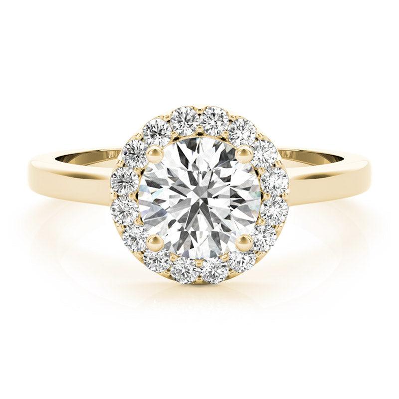 Callie - Classic Diamond Halo Ring Yellow Gold - Monroe Yorke Diamonds