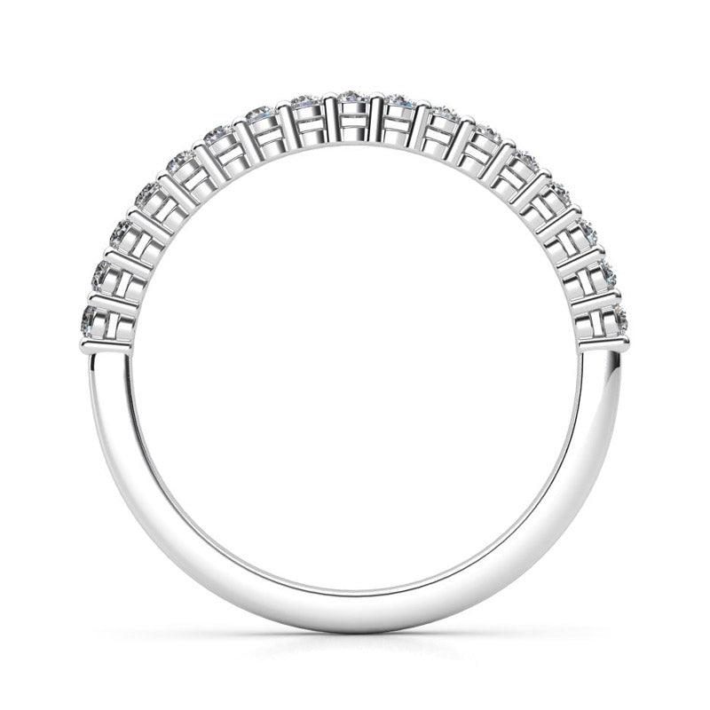 Callisto - Claw set diamond wedding ring.  Side view