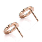Camila - rose gold diamond earrings.  Back view. Flat disk