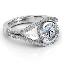 Capri - Unique Diamond Engagement Ring Platinum thumbnail 3