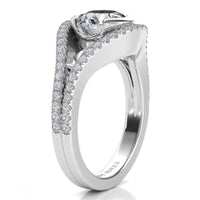 Capri - Unique Diamond Engagement Ring Platinum thumbnail 4