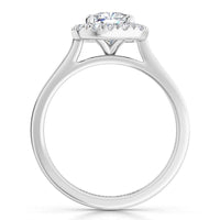 Carina – Cushion Cut Diamond Halo Engagement Ring in Platinum thumbnail 5