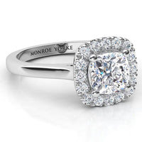 Carina – Cushion Cut Diamond Halo Engagement Ring in Gold thumbnail 3