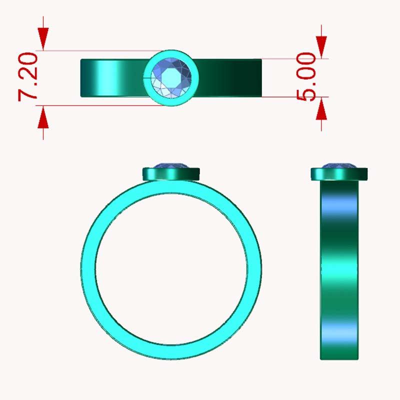 Carter ring measurements - Men's wedding band or men's diamond engagement ring.  — view 7