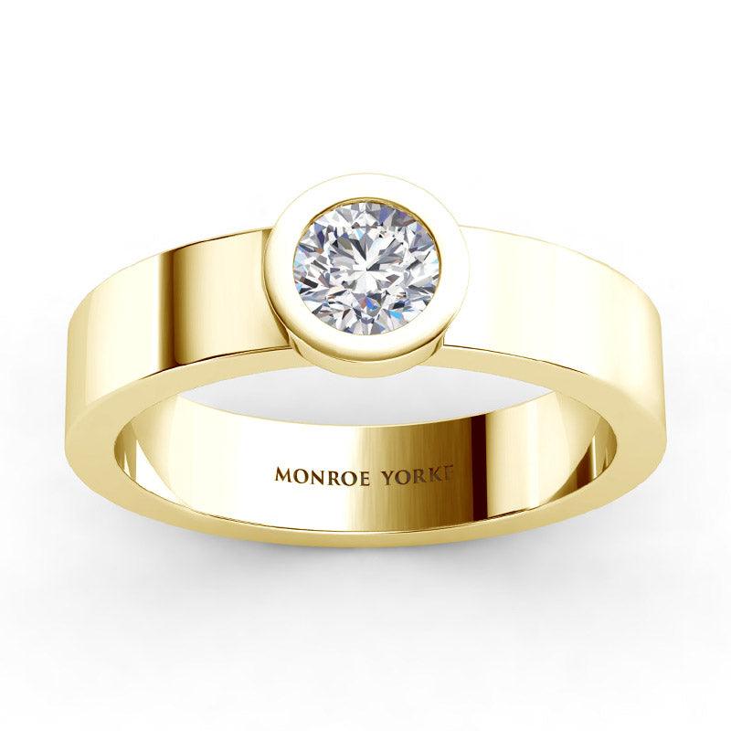 Men's diamond wedding band or men's engagement ring. Carter yellow gold — view 3