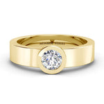 Men's diamond wedding band or men's engagement ring. Carter yellow gold