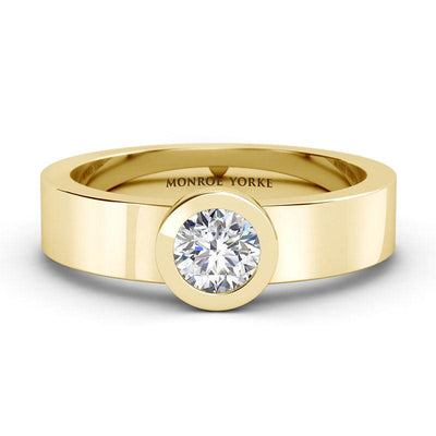 Men's diamond wedding band or men's engagement ring. Carter yellow gold