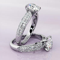 Charlotte - Round Diamond Engagement Ring Pave Diamonds thumbnail 1