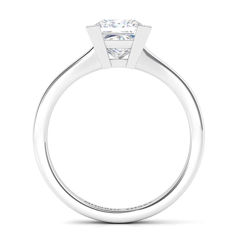 Chester white gold, side view showing centre setting. 