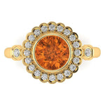 Citrine and diamond ring side view