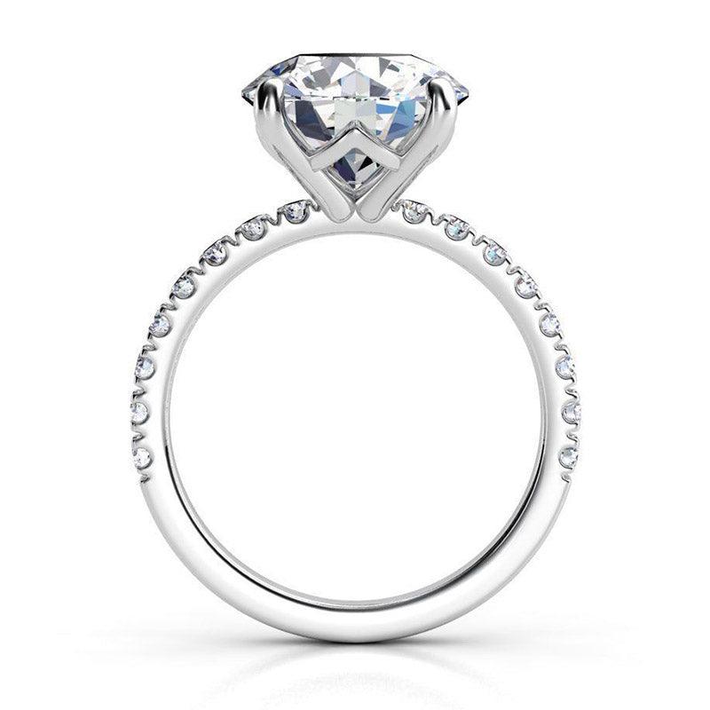 Clover - Make a Statement.  4.0 Carat Round Diamond. Lab Grown — hand-finished lab grown engagement ring by Monroe Yorke Diamonds — view 2