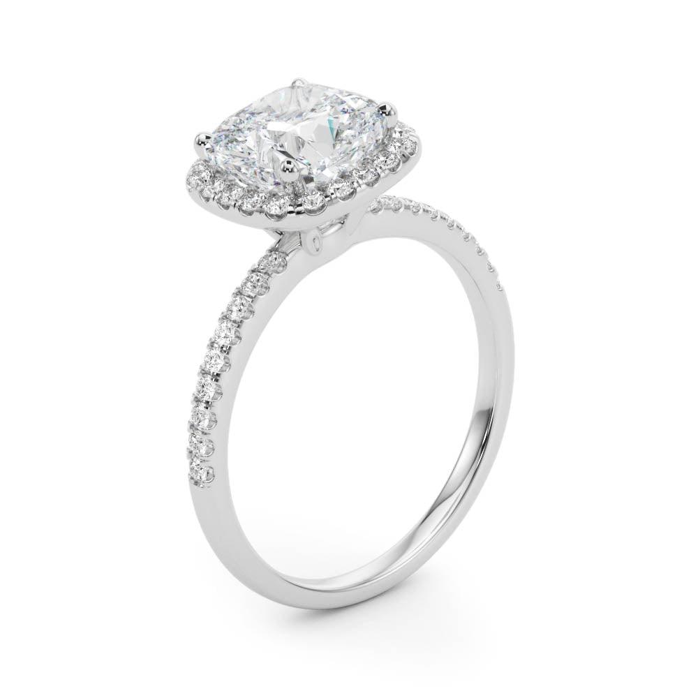 Courtney - 2.00 Carat Cushion Cut Lab Grown Diamond Halo Ring - Monroe Yorke Diamonds