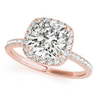 Courtney — Cushion Lab Grown Diamond Halo Engagement Ring thumbnail 6