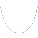 Diamond station necklace in white gold. 