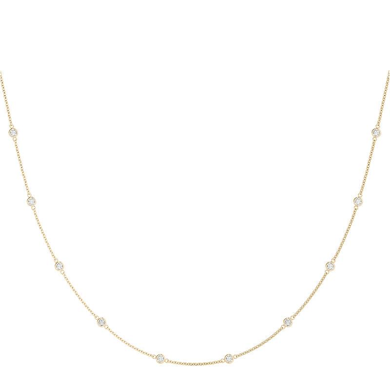 Dahlia station necklace in all yellow gold